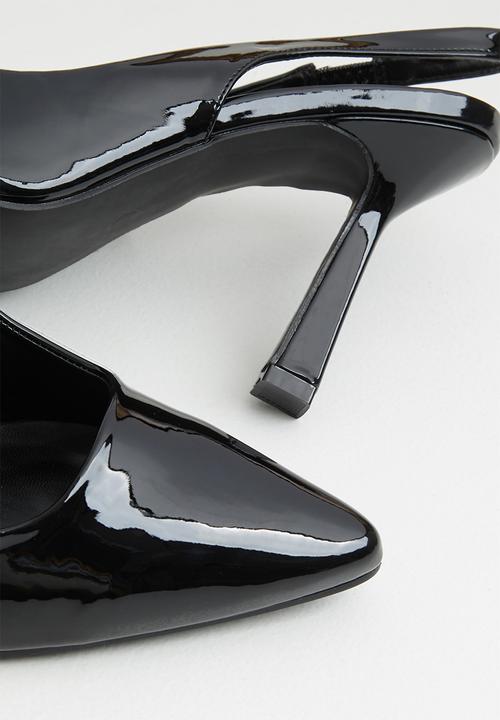 edit - Close toe sling-back - black