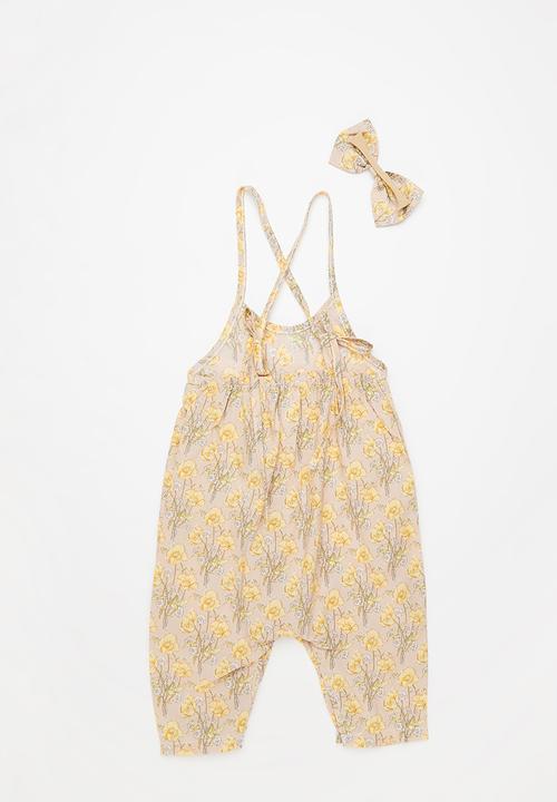 Pop Candy - Girls sleeveless romper & headmand set - multi