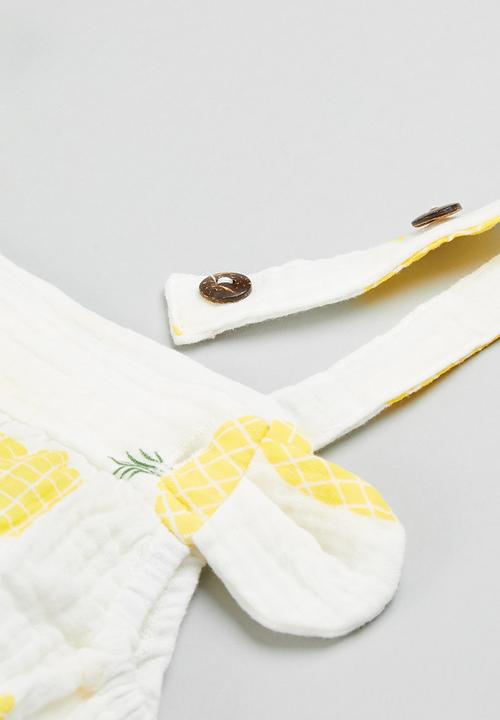 Pop Candy - Girls lemon romper - white & yellow
