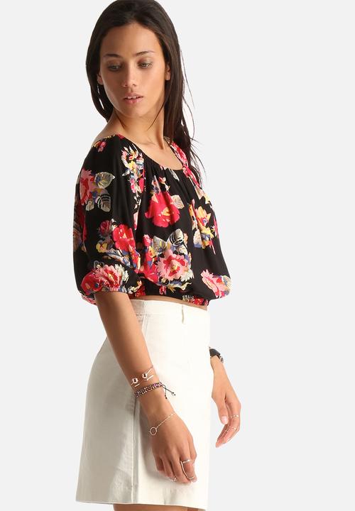 MINKPINK - Dark Blooms Off Shoulder Top