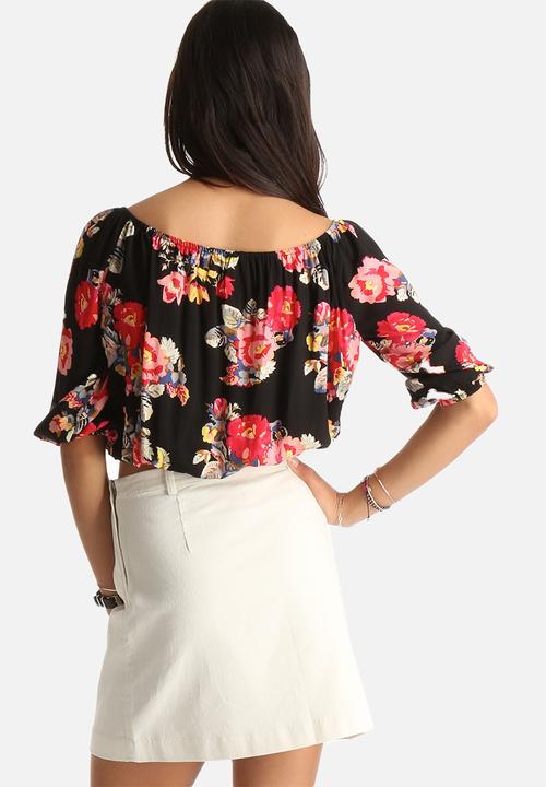 MINKPINK - Dark Blooms Off Shoulder Top