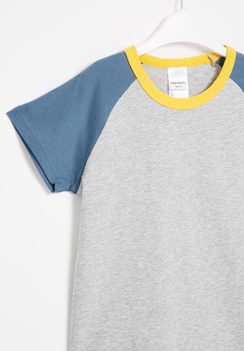 Pop Candy - Boys tee - grey & blue