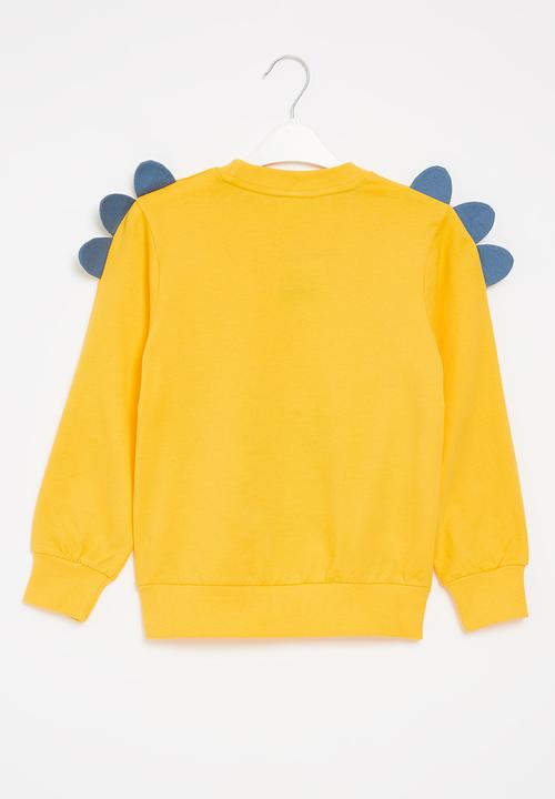 Pop Candy - Boys dino sweatshirt - yellow & green