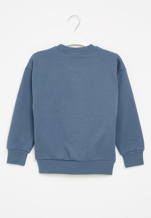 Pop Candy - Boys dino sweatshirt - blue & white