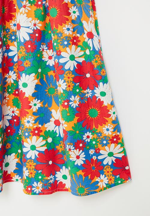 Pop Candy - Girls printed puff sleeve dress - multi
