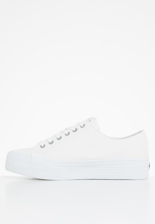 Calvin Klein - Vulcanized flatform laceup co - bright white
