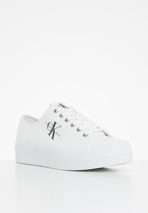 Calvin Klein - Vulcanized flatform laceup co - bright white