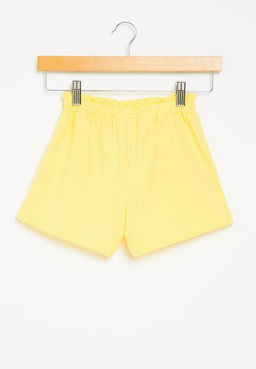 Pop Candy - Girls elasticated waist shorts - yellow