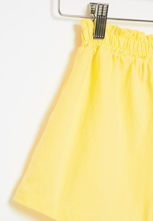 Pop Candy - Girls elasticated waist shorts - yellow