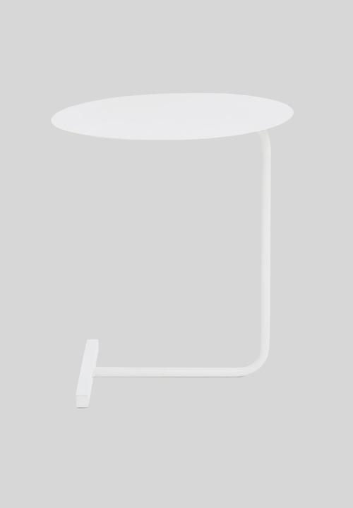 Sixth Floor - L shaped metal side table - white