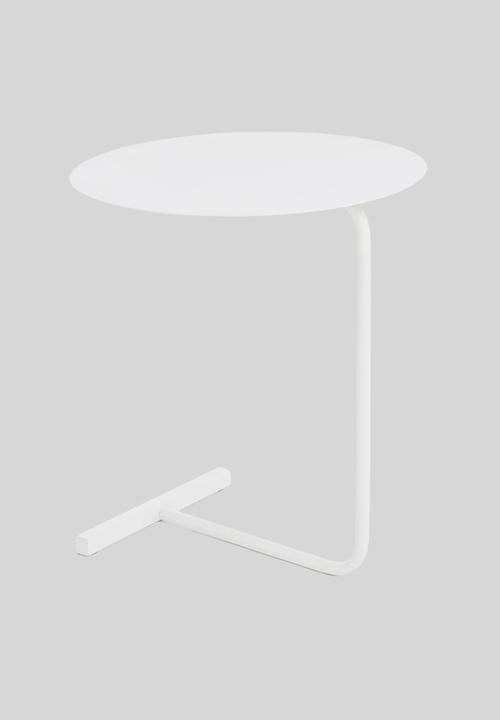 Sixth Floor - L shaped metal side table - white