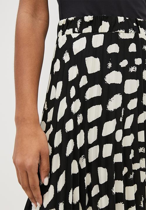 VELVET - Printed aline midi skirt - black