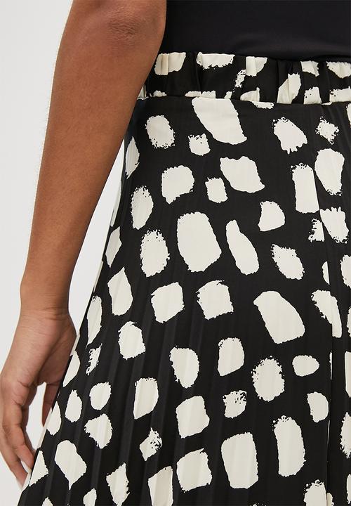 VELVET - Printed aline midi skirt - black