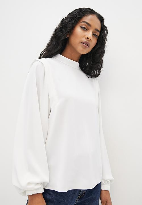 Superbalist - Shoulder pleat detail blouse - ivory