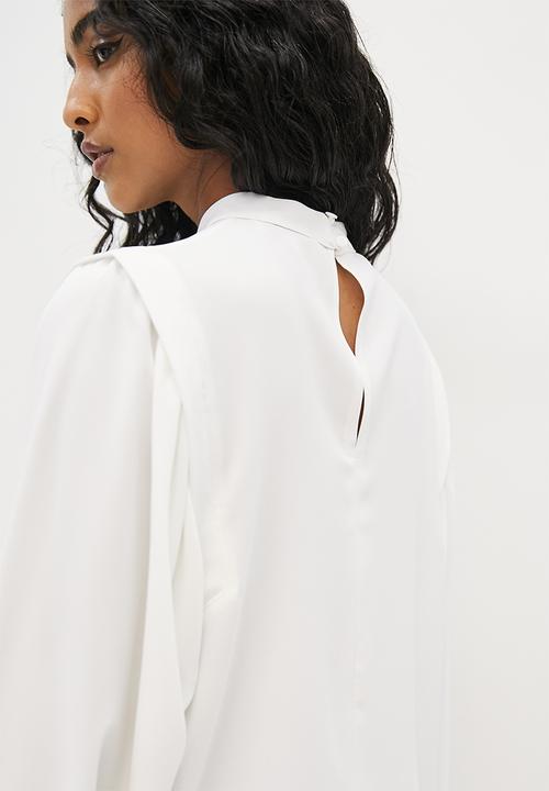 Superbalist - Shoulder pleat detail blouse - ivory