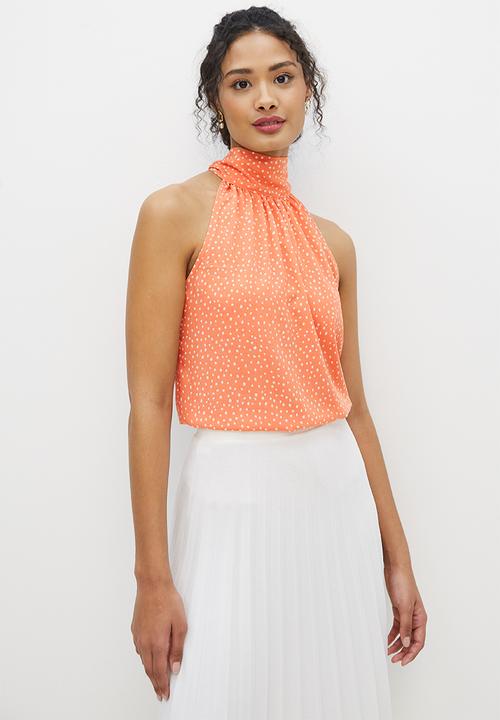 MILLA - Ggt halter blouse - canyon clay