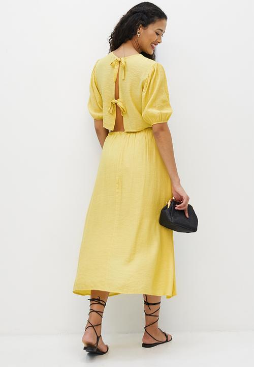 MILLA - Textured boxy crop top - yellow