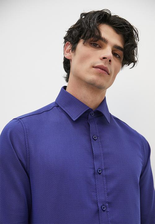 Superbalist - Slim fit aop shirt - navy
