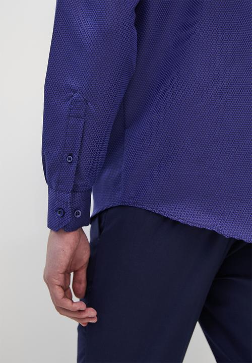 Superbalist - Slim fit aop shirt - navy