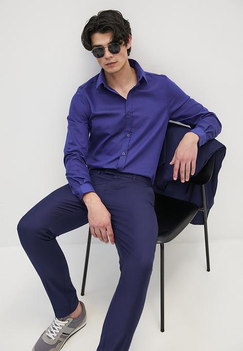 Superbalist - Slim fit aop shirt - navy
