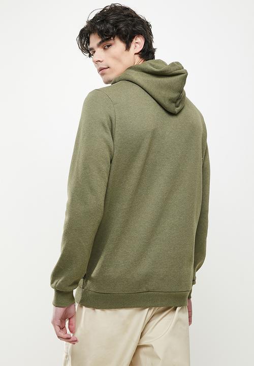 PUMA - Ess heather hoodie fl - forest night