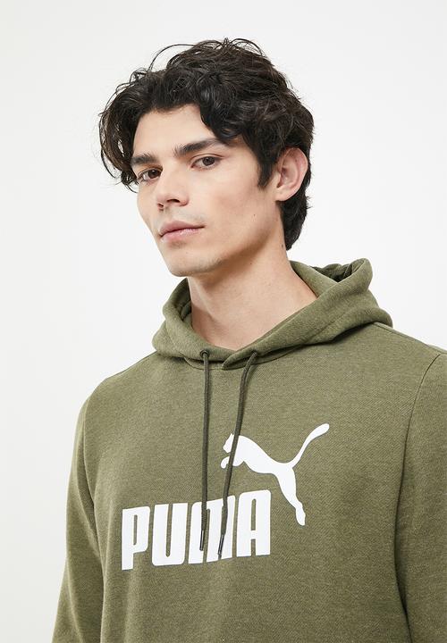 PUMA - Ess heather hoodie fl - forest night