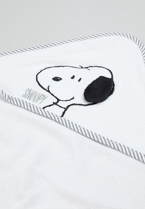 Character Group - Snoopy hooded towel - white & black