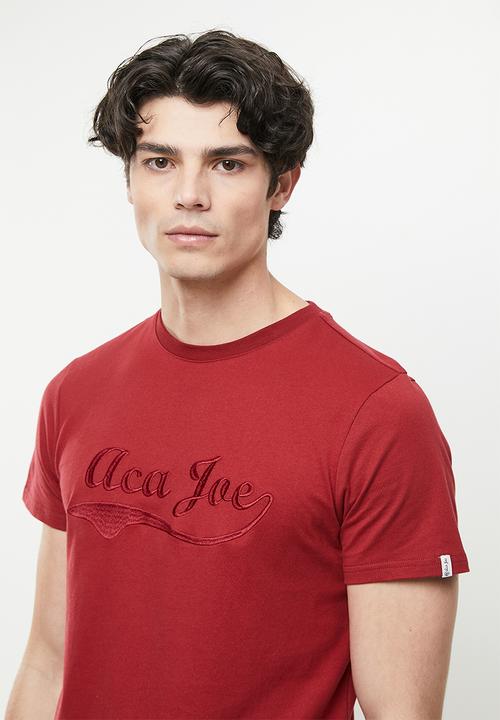 Aca Joe - Aca joe embroidery crew tee short sleeve - maroon