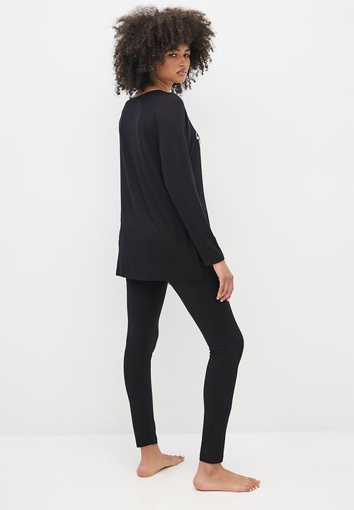 Blake - Tom and Jerry oversized crew & legging sleep set - black