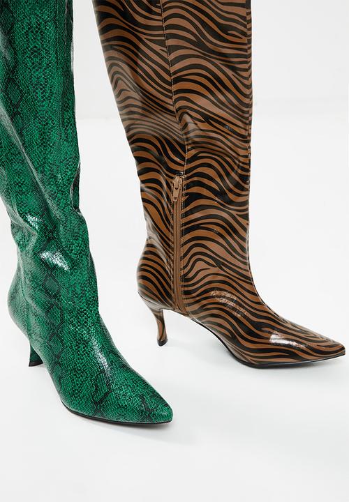 Z_Code_Z - Tamara pointed knee high boot - brown & black 