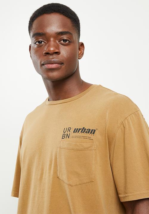 urban° - Urban pigment dyed pocket tee - brown