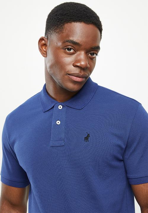 POLO - Mens stretch pique short sleeve golfer - dark blue