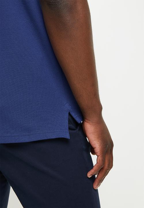 POLO - Mens stretch pique short sleeve golfer - dark blue