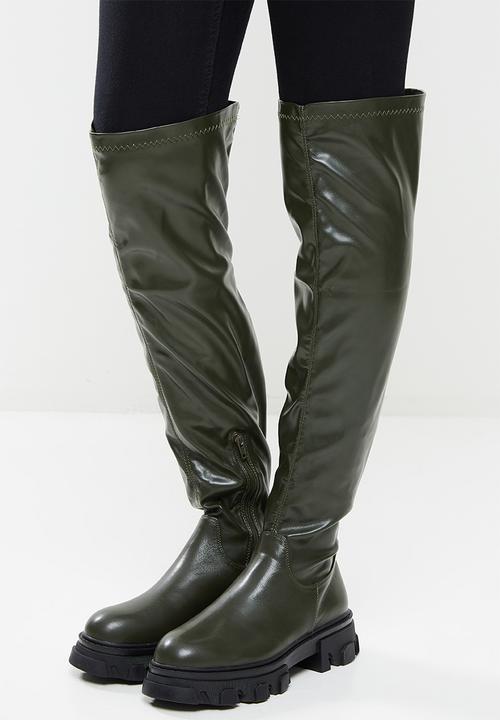 Z_Code_Z - Layla chunky over the knee boot - olive 