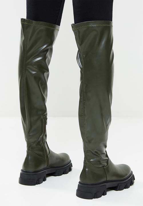 Z_Code_Z - Layla chunky over the knee boot - olive 