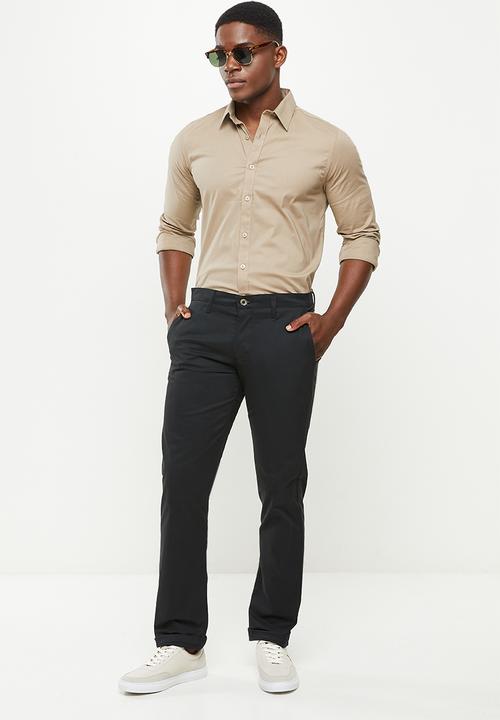 POLO - Mens milan straight leg chino - black