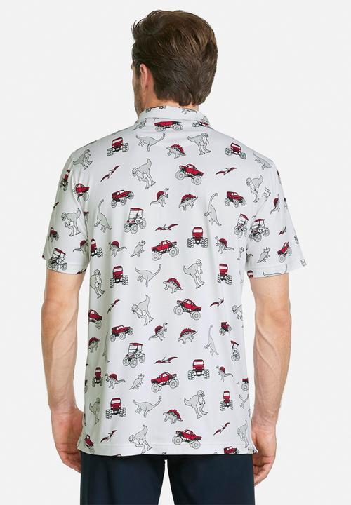PUMA - Cloudspun Dino-Mite Golf Polo Shirt  - bright white-ski patrol