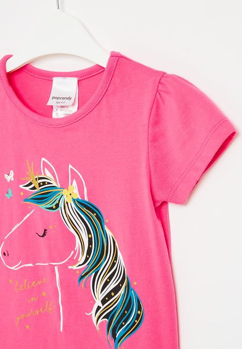 Pop Candy - Unicorn tee - hot pink