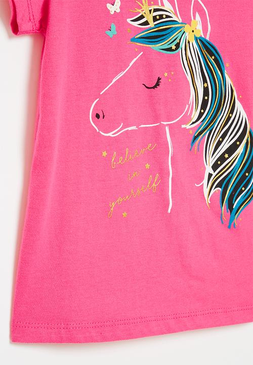 Pop Candy - Unicorn tee - hot pink