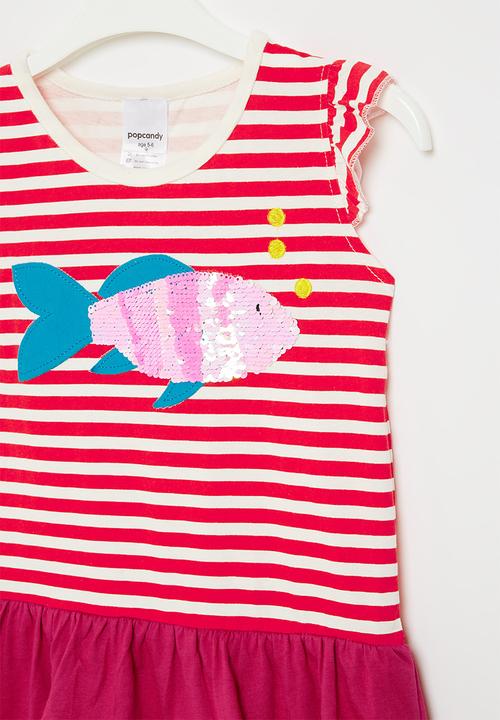 Pop Candy - Girls stripe dress - red