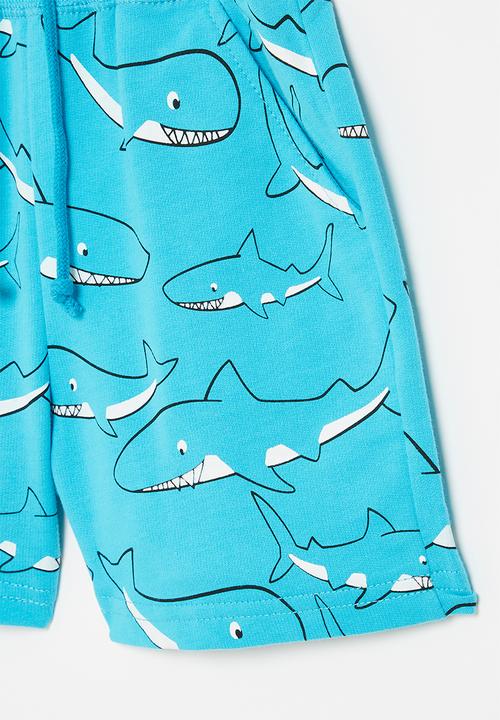 Pop Candy - Boys shark shorts - blue