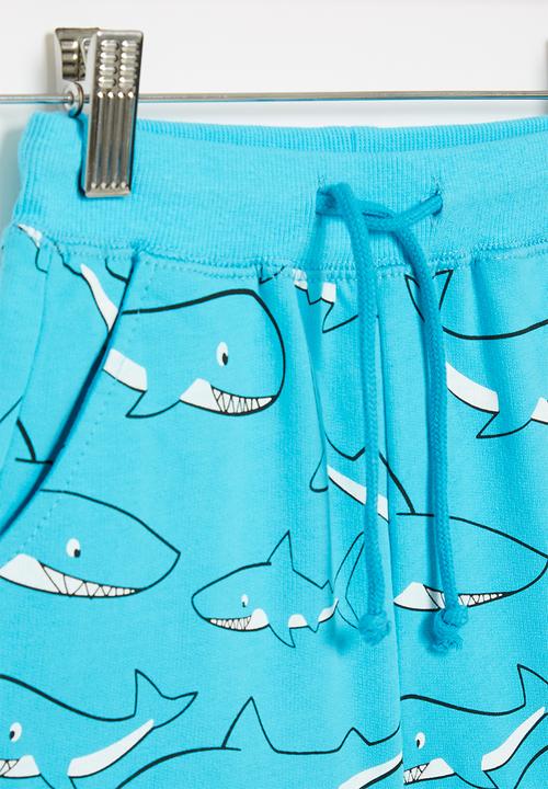 Pop Candy - Boys shark shorts - blue