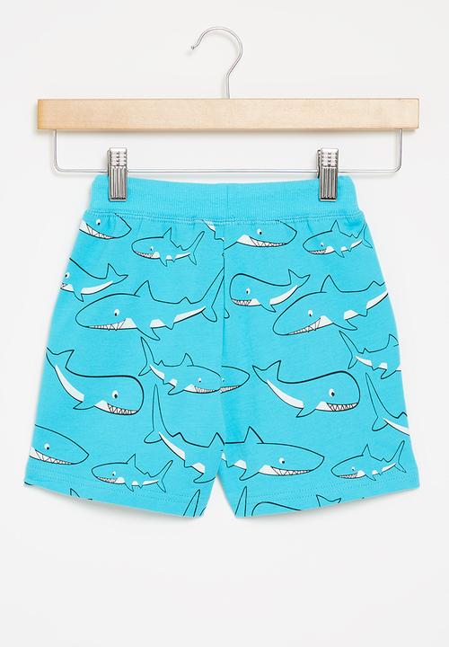Pop Candy - Boys shark shorts - blue