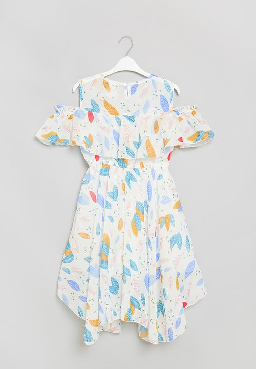 Pop Candy - Girls off the shoulder dress - multi