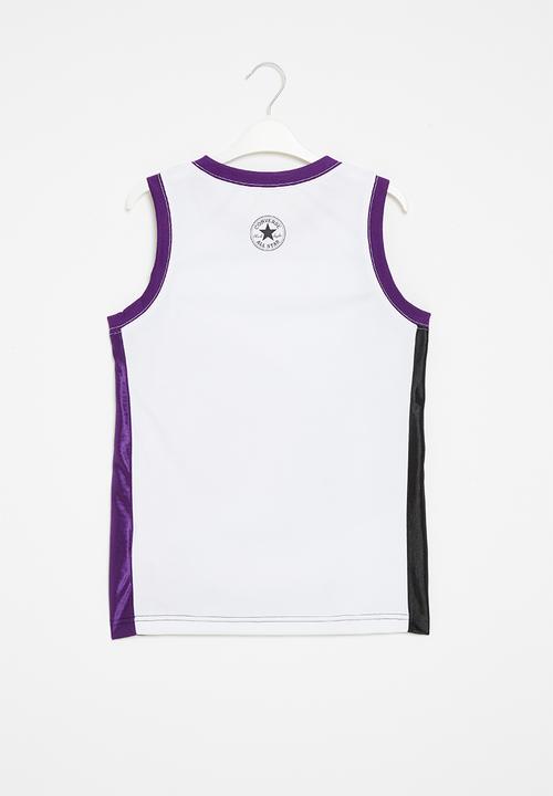 Converse - Cnvb throwback mesh jersey - white & purple