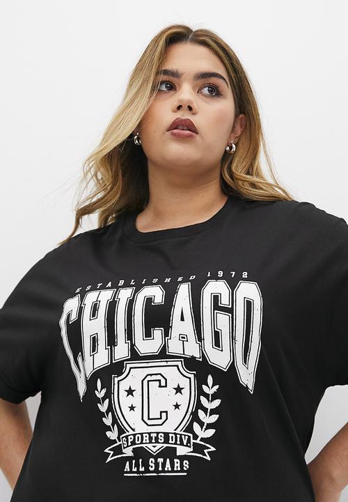 Blake - Graphic midi T-shirt dress - black