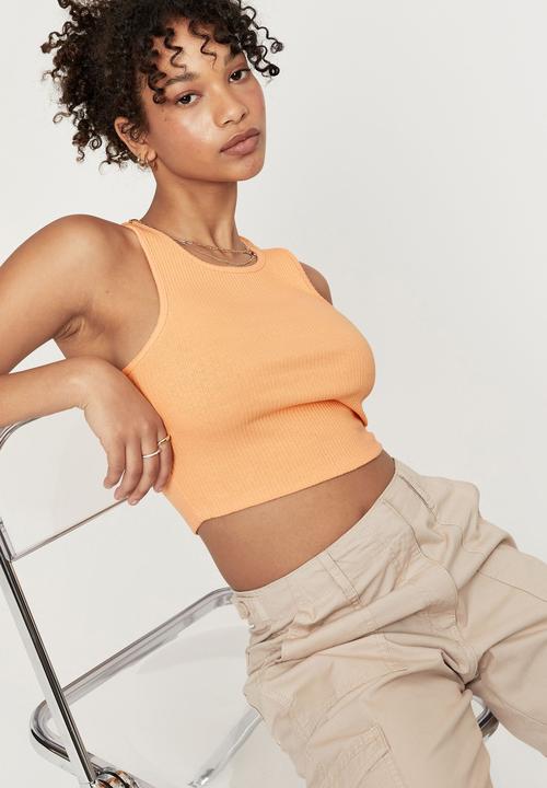 Supré  - April cropped rib tank - soft papaya