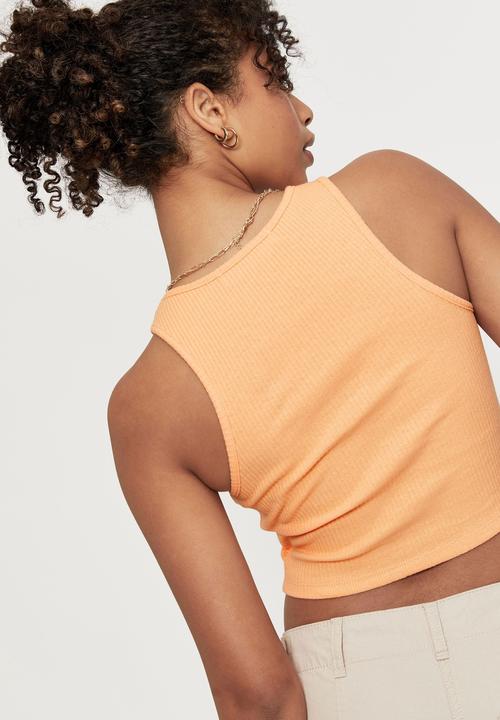 Supré  - April cropped rib tank - soft papaya