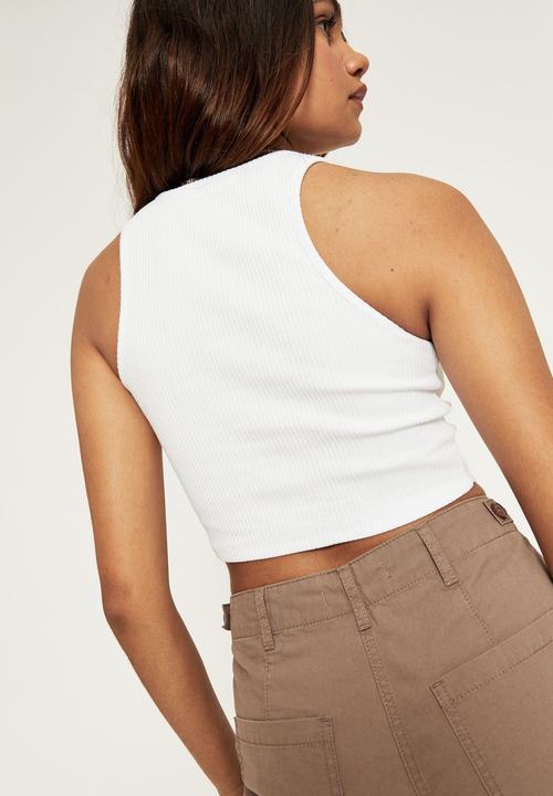 Supré  - April cropped rib tank - white