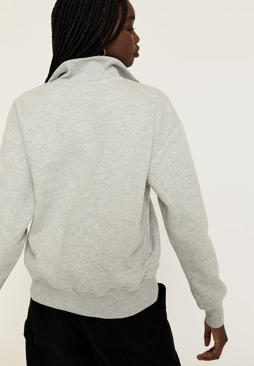 Supré  - Bobby zip through sweat - grey marle newport beach